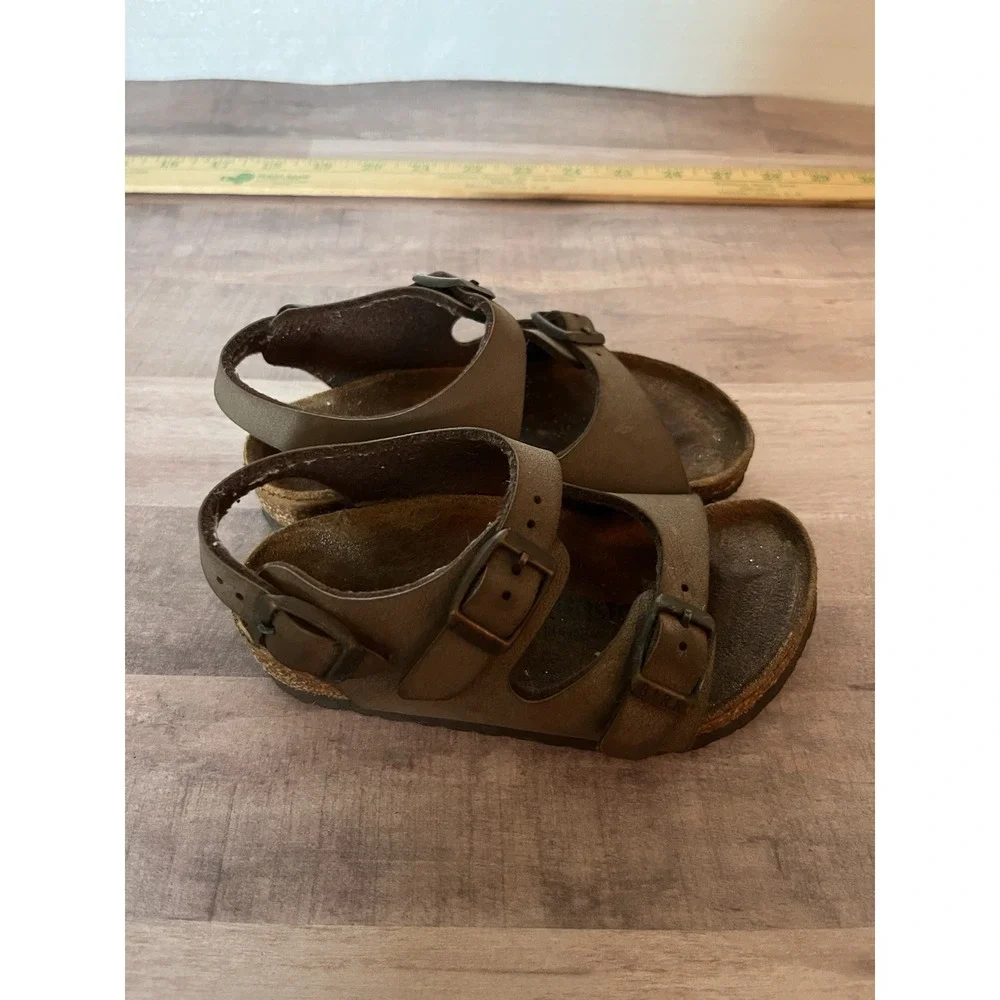 Birkenstock Roma Kids Sandal Mocha Brown Birkoflor Sz 24 - US 6-6.5